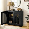 Lyngins Elegant Curved Openwork Sideboard Cabinet, 2 Outlet Holes, Modern Fluted Buffet Cabinet, Storage Cabinet/Narrow Side Cabinet for Living Room - 2 of 4