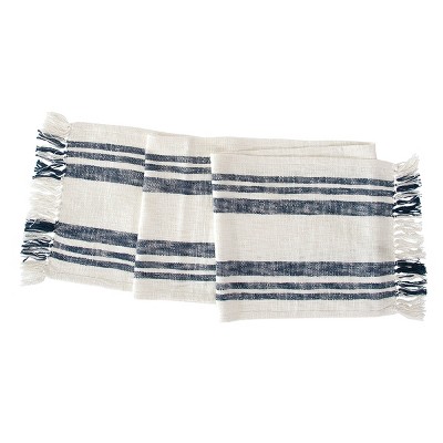 C&F Home Navy Morgan Woven Cotton Table Runner