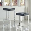 Modern Chrome Counter Height Stool with Upholstered Seat, Plush Comfort, Sleek Contemporary Design for Kitchen Island - 3 of 4