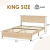 Full/Queen/King Platform Bed Frame, Full/Queen/King Size Bed Frame with Natural Rattan Headboard - 2 of 4