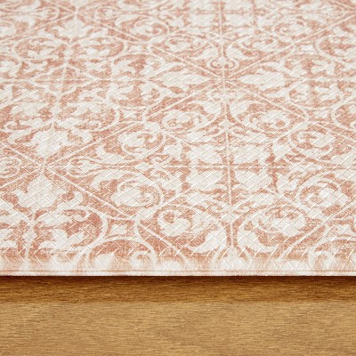 Rust Geometric Memory Foam Anti-Fatigue Runner Mat