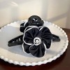 Anna-Kaci Fabric Flower Hair Claw Clip with Contrast Trim and Strong Grip - Black - 3 of 4