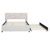 Luxury Linen Upholstered Bed with Stylish Brick Headboard & Twin XL Trundle - Dream Bedroom Essential - 2 of 4
