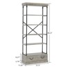 81.3" Tall Bookshelf with Drawer, 5-Tier Industrial Bookcase with Metal Frame, Vintage Display Storage Shelf for Living Room, Office, Bedroom - 2 of 4