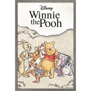 Trends International Disney Winnie The Pooh - Group Sketch Framed Wall Poster Prints - 1 of 4