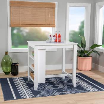 Shelby Solid Wood Space Saving Counter Height Table White - Powell