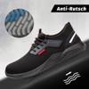 Furuian Safety Trainers Mens Lightweight Steel Toe Cap Trainers Breathable Comfortable Safety Shoes Black - 4 of 4