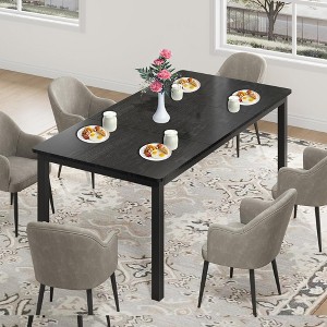 TROPOW 71 Inch Industrial Dining Table for 6-8 People, Wooden Rectangle Long Dinner Kitchen Table with Metal Legs, Round Corners, Writing Office Desk - 1 of 4