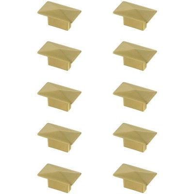 Elegant Lighting Perry 2Inch Brushed Gold Rectangle Knob Multipack (Set of 10)