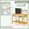 Costway Kids Wooden Toy Workbench with Storage Space & Blackboard Tool Accessories for Boys - 3 of 4