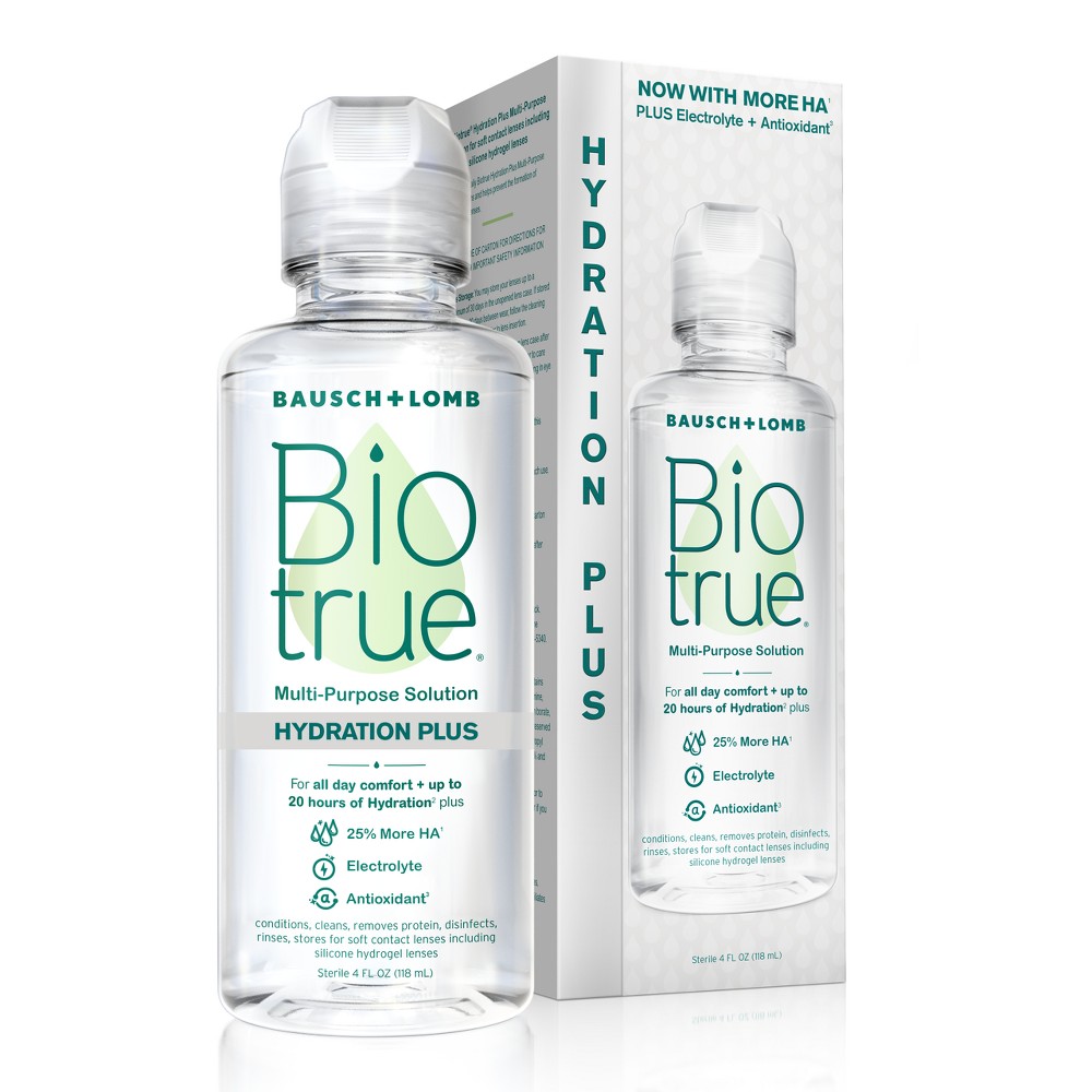 Photos - Other for medicine Biotrue Hydration Plus Contact Lens Solution - 4 fl oz
