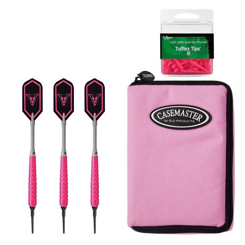Viper V Glo Soft Tip Darts with Pink Casemaster Neon Pink - 100ct Box, 1 of 5