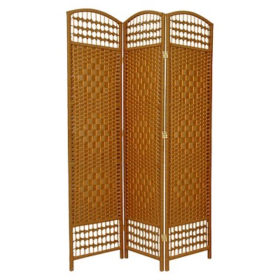 5 1/2 ft. Tall Fiber Weave Room Divider - Light Beige (3 Panels)