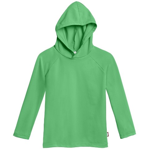 City Threads Swim UPF 50+ Hooded Long Sleeve Rashguard Tee for Boys and Girls - Elf Green, 6Y