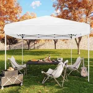 10x10 Heavy Duty Pop Up Canopy, Outdoor Canopy Tent with Portable Bag, 3 Adjustable Height - 1 of 4
