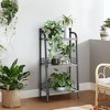 Small Bookshelf 3 Tier Bookcase,Metal and Wood Industrial Bookshelf with Edge Protection - 2 of 4