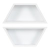 Kate and Laurel Camellia Hexagon MDF Accent Shelf, 2 Piece, White - 2 of 4