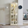NicBex Modern Freestanding Tall Toy Display Pantry Cabinet with Glass Door & LED Lighting,Bar Cabinets for Hallways,Living Room,Kitchen - 2 of 4