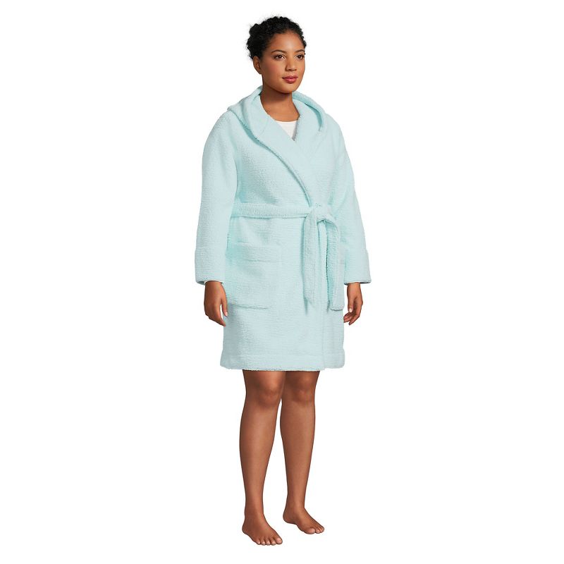 Lands' End Women's High Pile Fleece Hooded Robe, 5 of 6