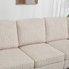 129.14" Corduroy Convertible Modular Sectional Sofa with 2 Storage Ottomans, Console & USB Ports - 4 of 4