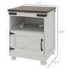 CIPACHO Side Table with Storage, End Table with Open Shelf, Cupboard and Wood Legs, Modern and Farmhouse Style, White - 3 of 4