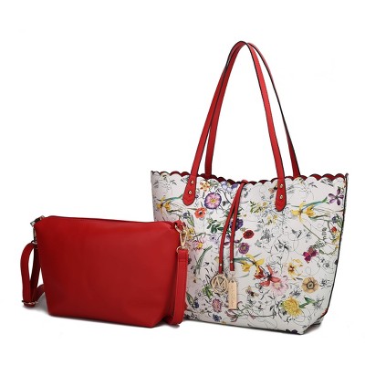 MKF Collection Danielle Reversible Shopper Tote Floral Bag, Crossbody Pouch Handbag Purse by Mia K