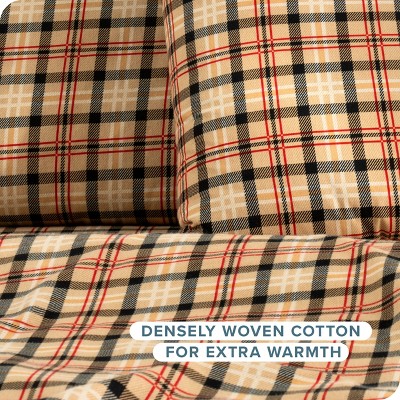 Queen Red Lodge Plaid Cotton Flannel Sheet Set