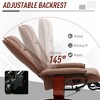 PU Leather Recliner Swivel Chair with Wood Base and Extendable Footrest - 4 of 4