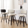 Bekrvio 26"/29” Swivel Bar Stools Set of 3, Upholstered Faux Leather Barstools with Back, Bar Chairs Island Stools for Kitchen Counter - 3 of 4
