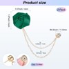 Unique Bargains Cloth Flower Lapel Pin with Gold Badge Tassel Chain for Men Wedding 1.57 inch 2 Pcs - 3 of 4