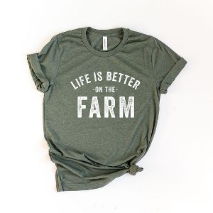 Simply Sage Market Women's Life Is Better On The Farm Short Sleeve Graphic Tee - 1 of 3