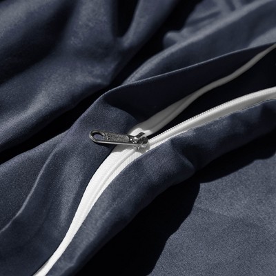 Navy Blue Full/Queen Ultra-Soft Microfiber Duvet Cover Set