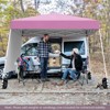 Costway 10 X 10FT Pop up Canopy Tent with 1 Sidewall, Portable Backpack, 4 Stakes Slant Leg Blue/White/Pinl/Gray - 4 of 4