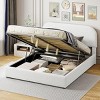 Upholstered Storage Bed, Bed with Hydraulic Storage System, Wood Frame Storage Bed with Curved Headboard and Rails-Baofuwish - 2 of 4