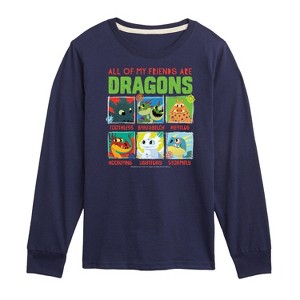 Boys' - How to Train Your Dragon - All My Friends Are Dragons Long Sleeve Graphic T-Shirt - 1 of 4