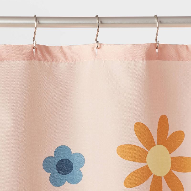 Vintage Floral Kids&#39; Shower Curtain Blue - Pillowfort&#8482;, 4 of 6