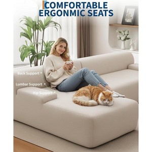 106" L-Shape Cloud Sectional Couch - Modular deep seat sofa sleeper with left-facing chaise, no assembly required. - 1 of 4