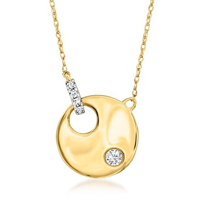 Ross-Simons 0.10 ct. t.w. Diamond Circle Necklace in 14kt Yellow Gold