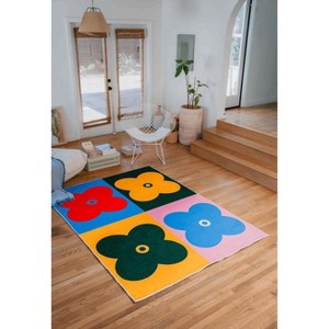 Lany Space Multicolor Four Leaf Clover Rug - 1 of 4