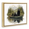 Stupell Industries Bears Canoeing on Lake Black Framed Floater Canvas Wall Art - 3 of 4