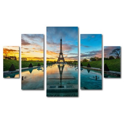 5pc Sunrise in Paris by Mathieu Rivrin - Trademark Fine Art