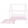 CAVINAS Full-Size Bed Frame with Storage, Full Size Bed Frame Kids, House-Shaped Metal Platform with Twin Size Trundle, Black - 4 of 4