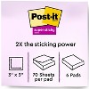 Post-it Super Sticky Notes 3" x 3" Wanderlust Pastels Collection 70 Sheet/Pad 6 Pads/Pack - 3 of 4