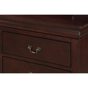 Okak Solid Wood Bedroom Furniture 5-Drawer Chest or 2-Drawer Nightstand, Sleigh Bed, Brass Hardware, Easy Assembly - 1 of 4