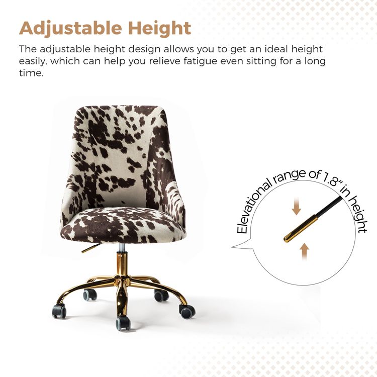 Arce Home Task Chair Modern Ergonomic  Office Chair with Unique Animal Print Design | Karat Home, 5 of 10
