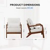 JIONJOY Mid-Century Modern Accent Chair Fabric Upholstered Armchair Wooden Sofa Chair | White - 3 of 4