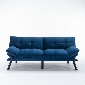 2-Seater Convertible Folding Modern Sofa Bed with Adjustable Armrest & Backrest and Soft Smooth Cover - 1 of 4