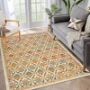 Modern Rugs Floral Print Mat Non-Slip Boho Low Pile Non-Shedding Carpet, 3' x 5' Yellow - 2 of 4