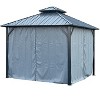 APRILSOUL Hardtop Gazebo with Galvanized Steel Double Roof, Sturdy Aluminum Frame, Curtains, and Netting for Patio, Lawn, and Garden - 3 of 4