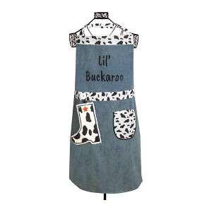 Kids Apron & Hand Towel Set Cotton – Black and White Design by Manual Woodworkers and Weavers - 1 of 3